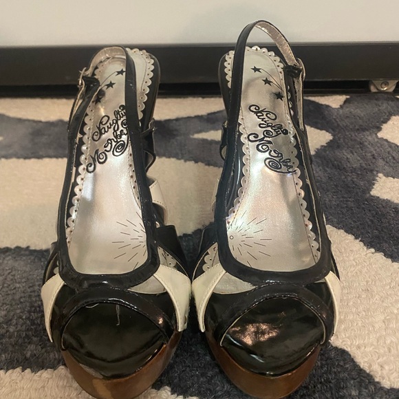 Naught Monkey Patent Leather Patchwork Heels - Picture 4 of 8